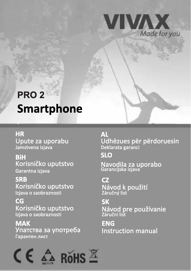 Page n°1 - Manuel utilisateur Vivax PRO 2