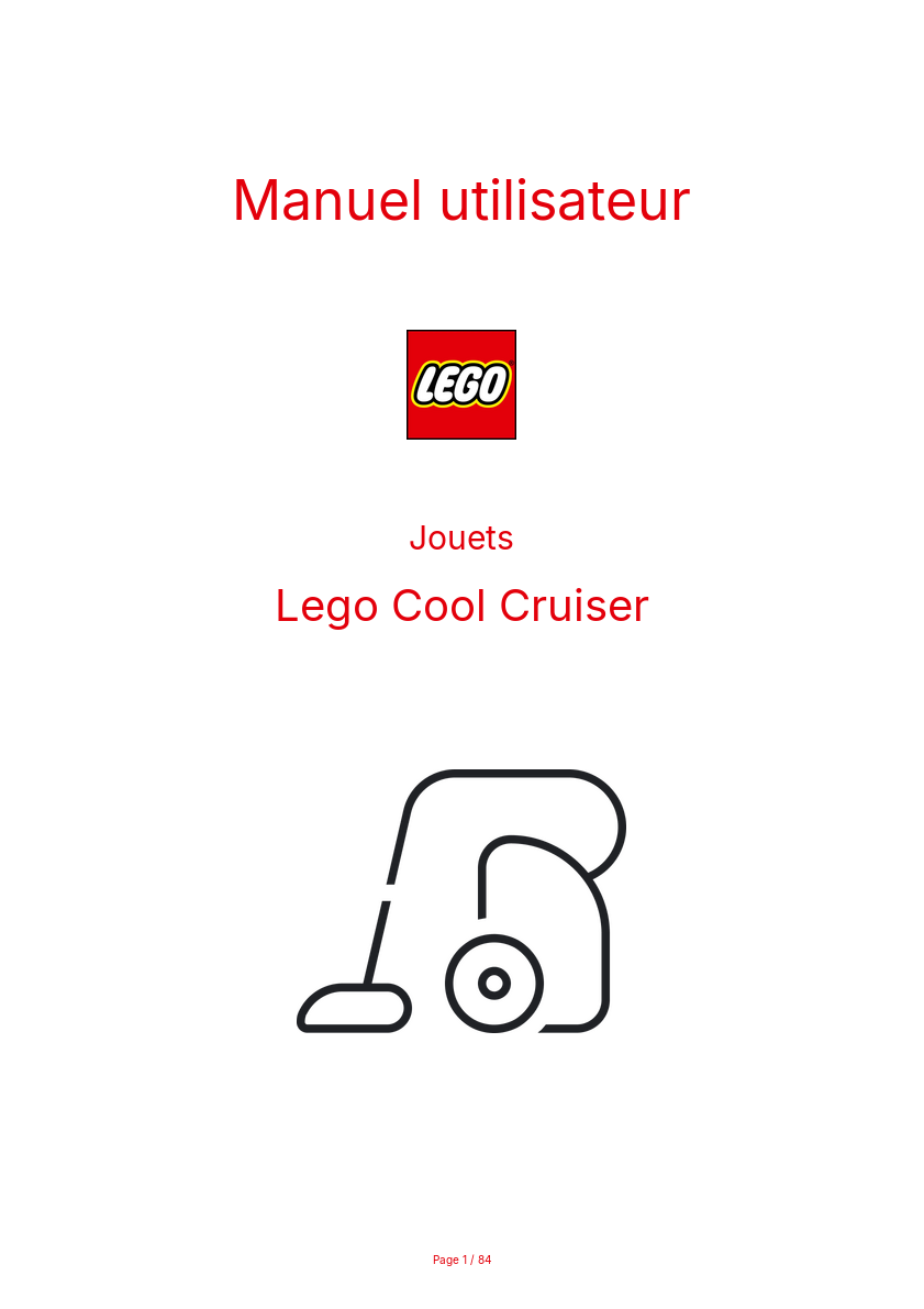 Page n°1 - Manuel utilisateur Lego Cool Cruiser