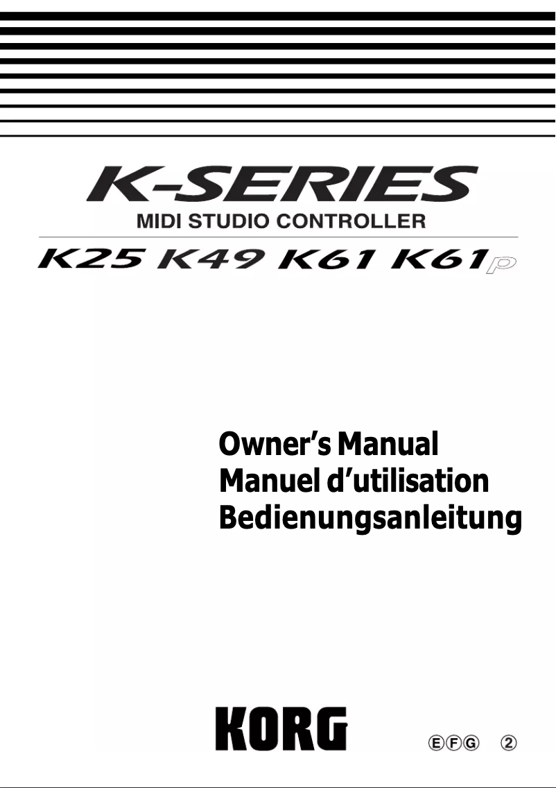 Page n°1 - Manuel utilisateur Korg K Series