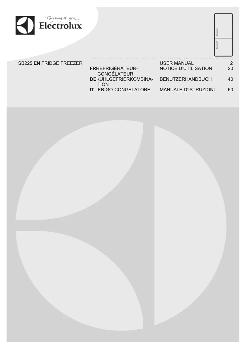 Page 1 de la notice Manuel utilisateur Electrolux SB225