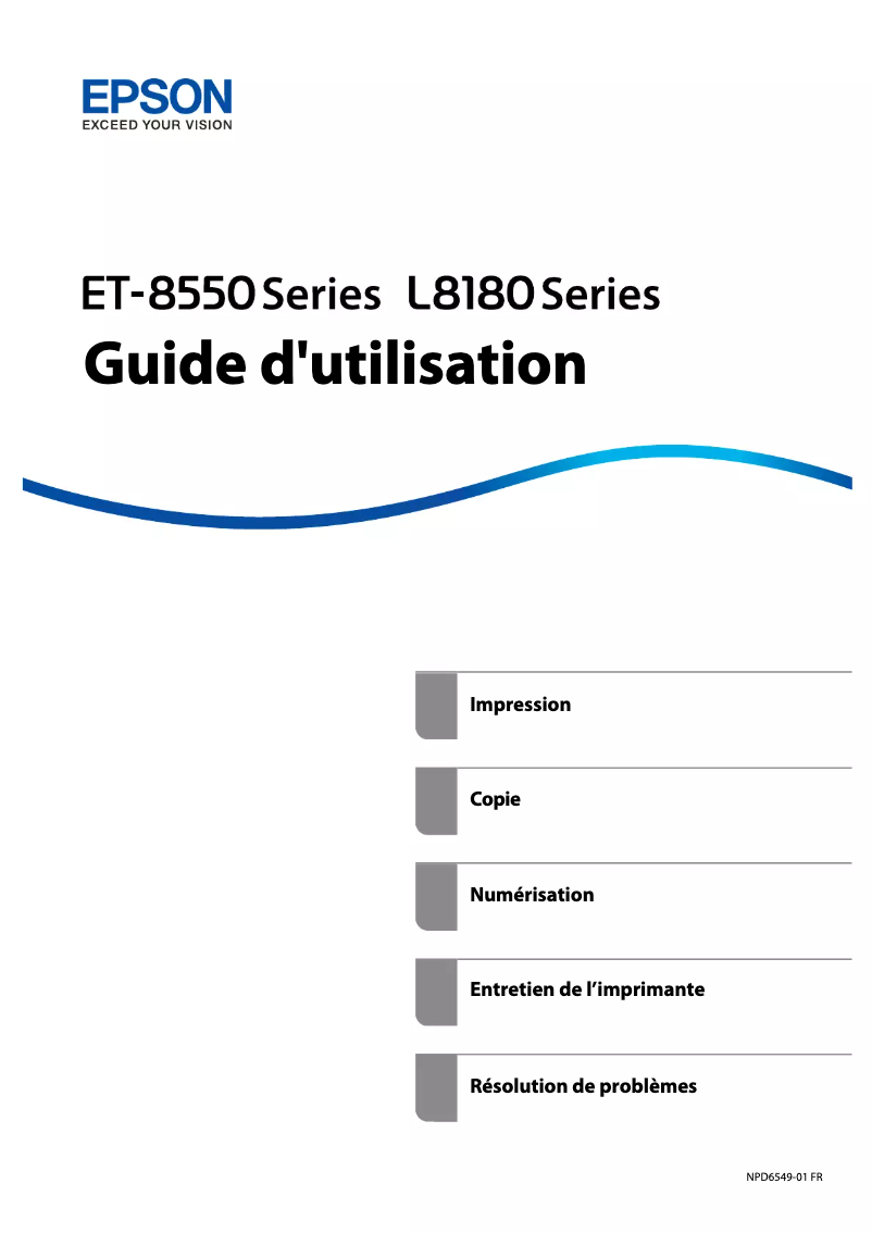 Page 1 de la notice Manuel utilisateur Epson EcoTank L8180