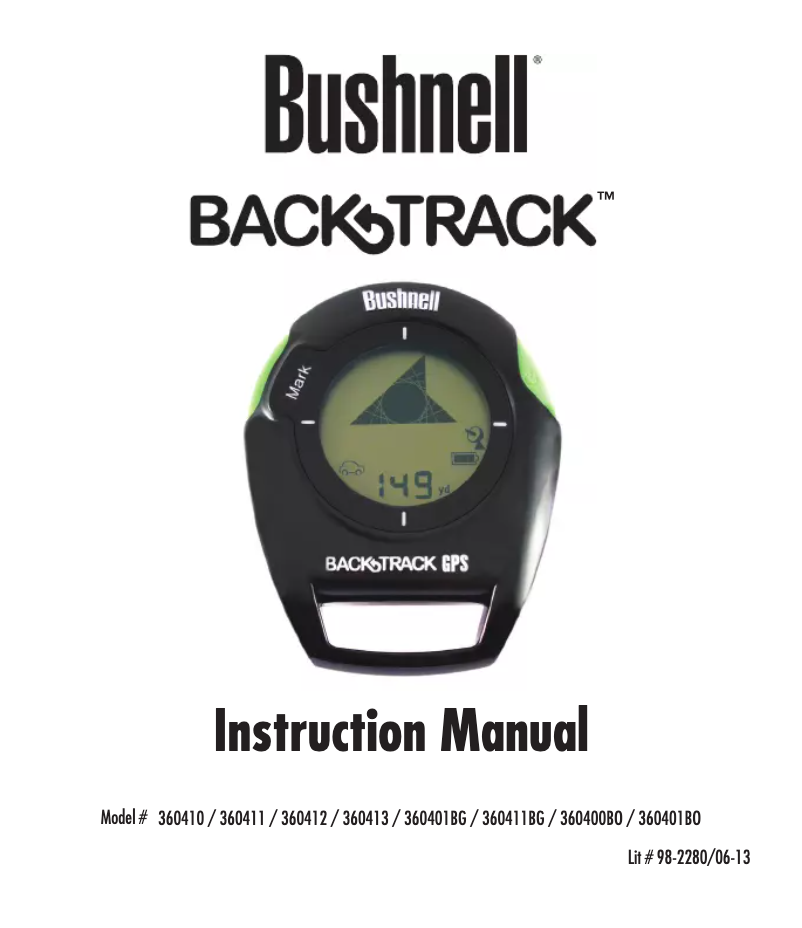Image de la première page du manuel de l'appareil BackTrack G2
