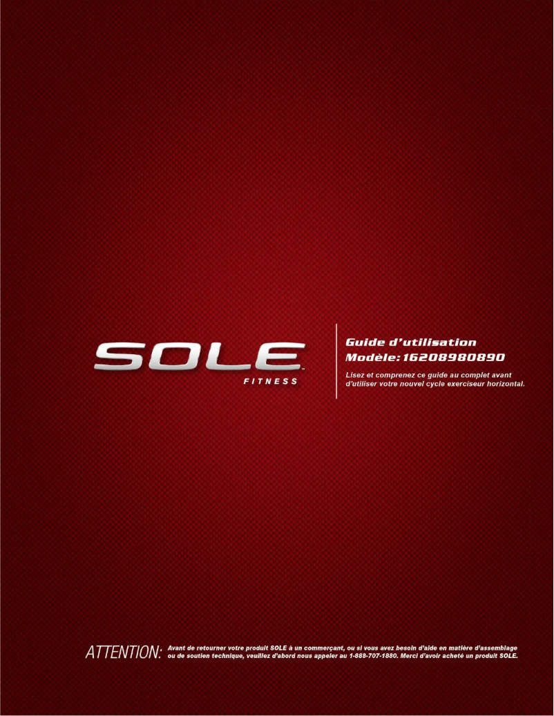 Page n°1 - Manuel utilisateur Sole Fitness LCR