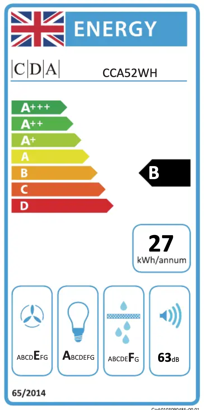 Page n°1 - Label énergétique CDA CCA52SI