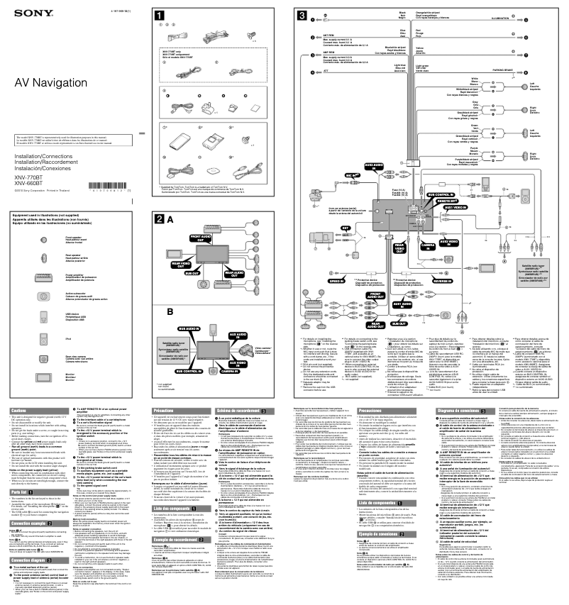 Page 1 de la notice Guide d'installation Sony XNV-770BT