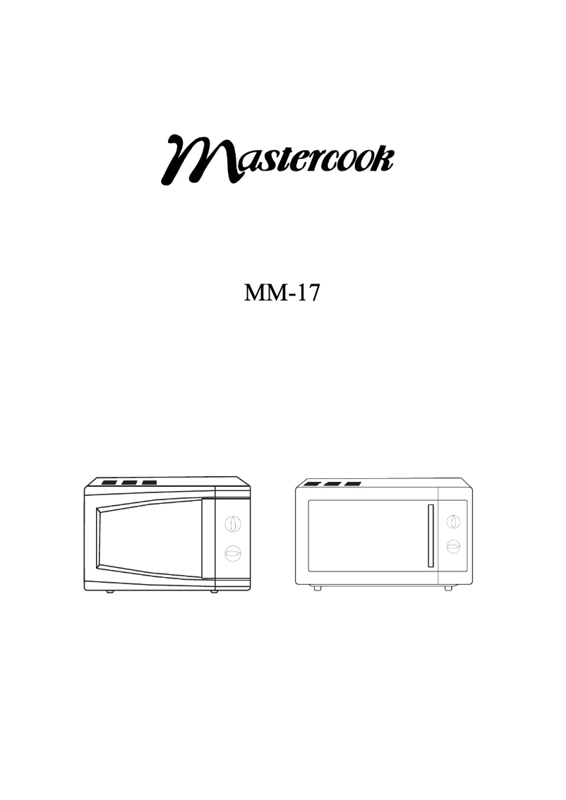 Page n°1 - Manuel utilisateur Mastercook MM-17 X