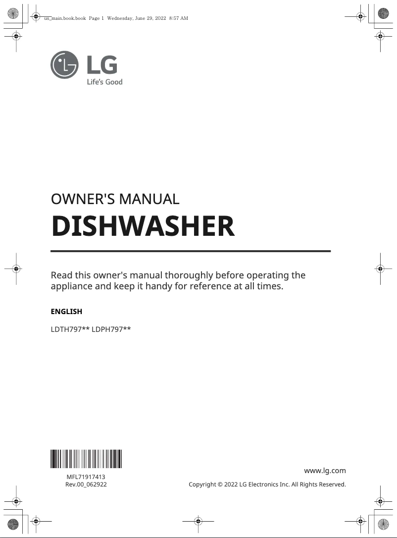 Page 1 de la notice Manuel utilisateur LG LDPH7972S