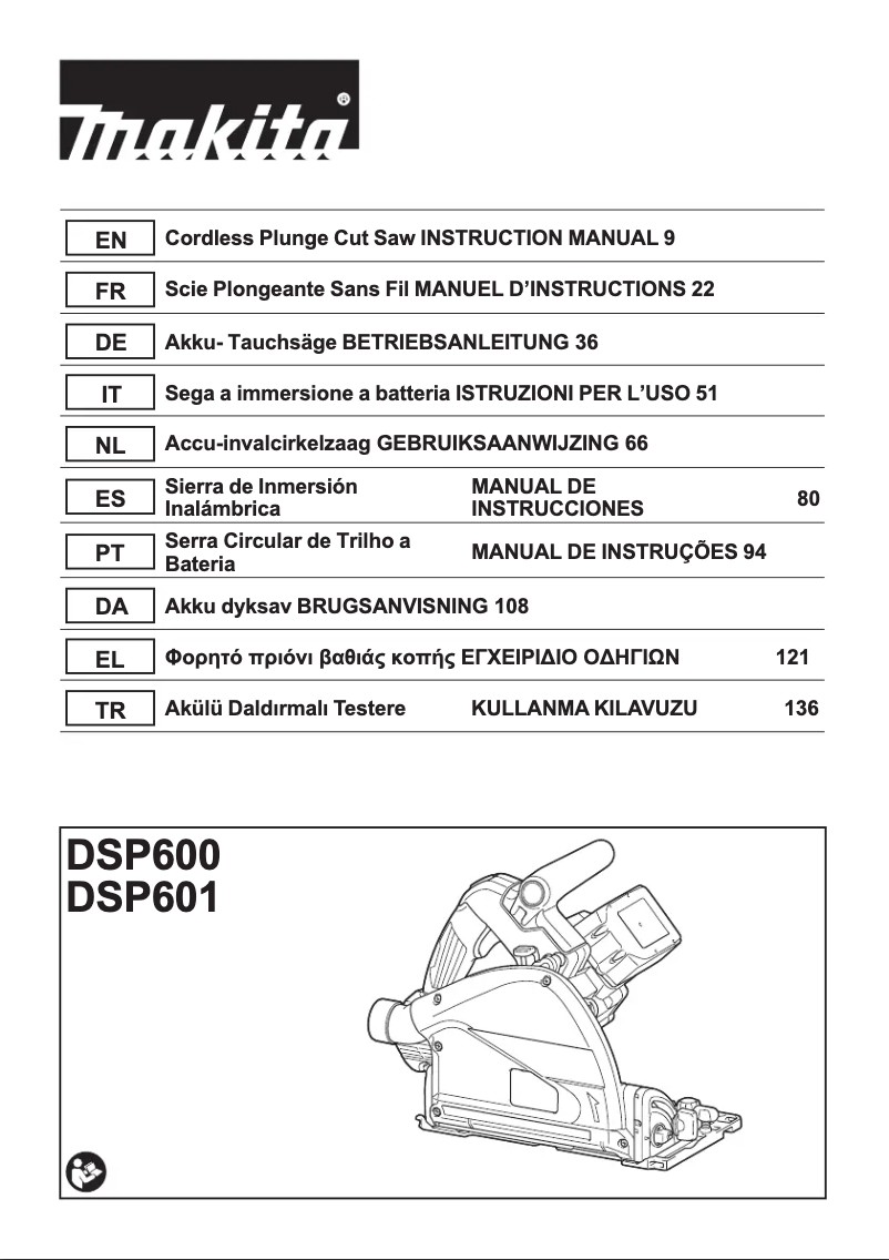 Page n°1 - Fiche technique Makita DSP600ZJ