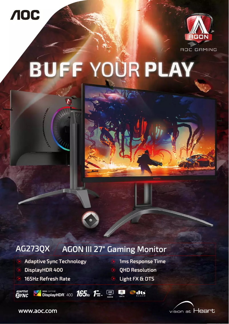 Image de la première page du manuel de l'appareil Agon AG273QX