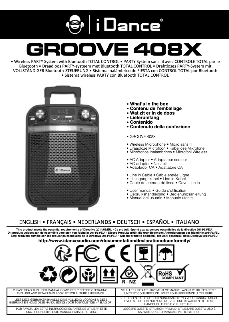 Page 1 de la notice Manuel utilisateur iDance Groove 408x
