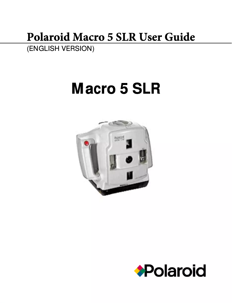 Page 1 de la notice Manuel utilisateur Polaroid Macro 5 SLR