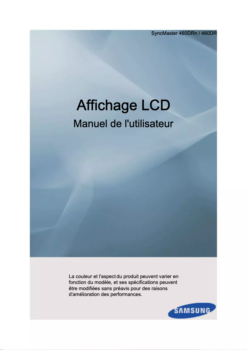 Image de la première page du manuel de l'appareil 460DR