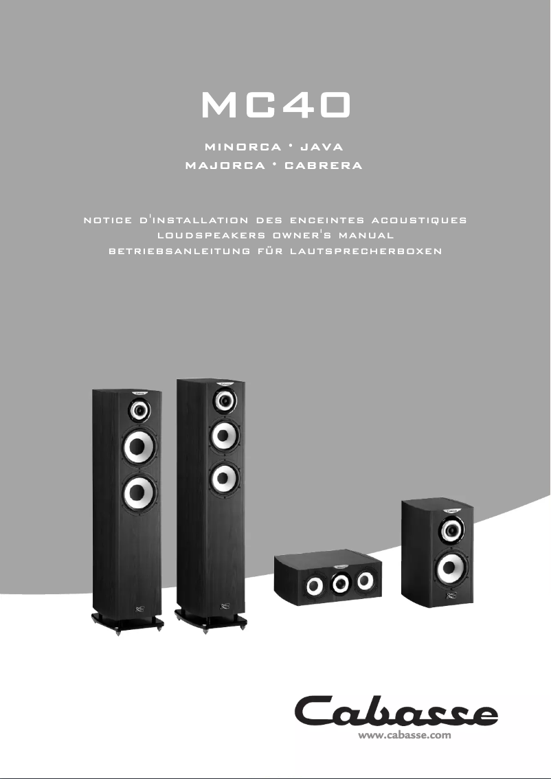 Page 1 of the manual User Manual Cabasse Java MC40