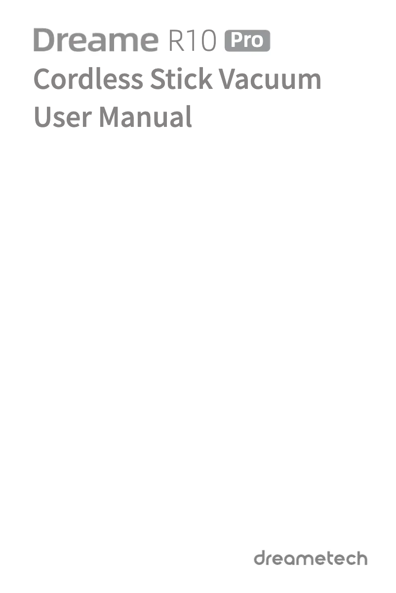 Image de la première page du manuel de l'appareil R10 Pro