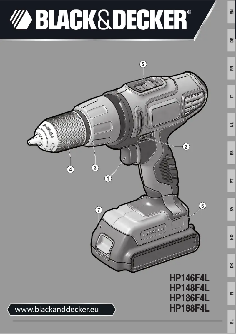 Page n°1 - Manuel utilisateur Black & Decker HP186F4L