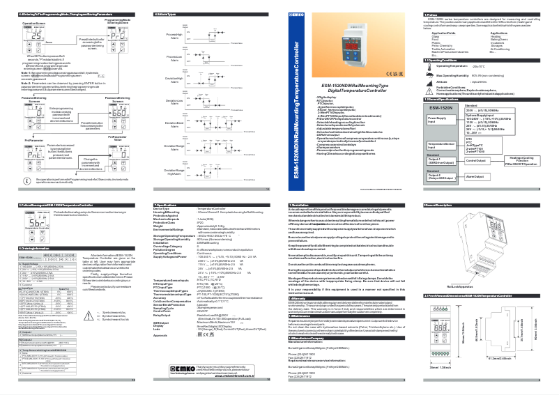 Imagen de la primera página del manual del dispositivo ESM-1520-N