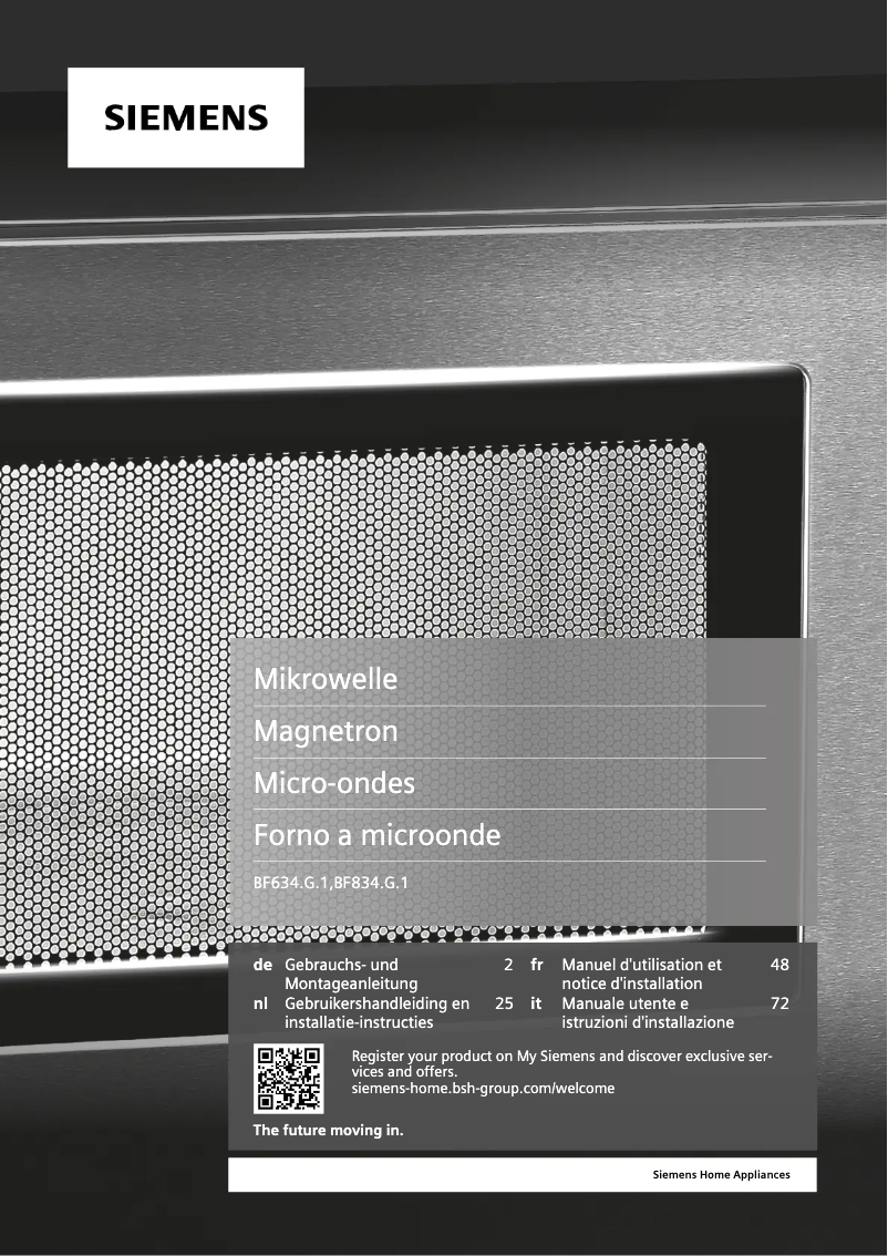 Page 1 de la notice Guide d'installation Siemens BF634LGS1