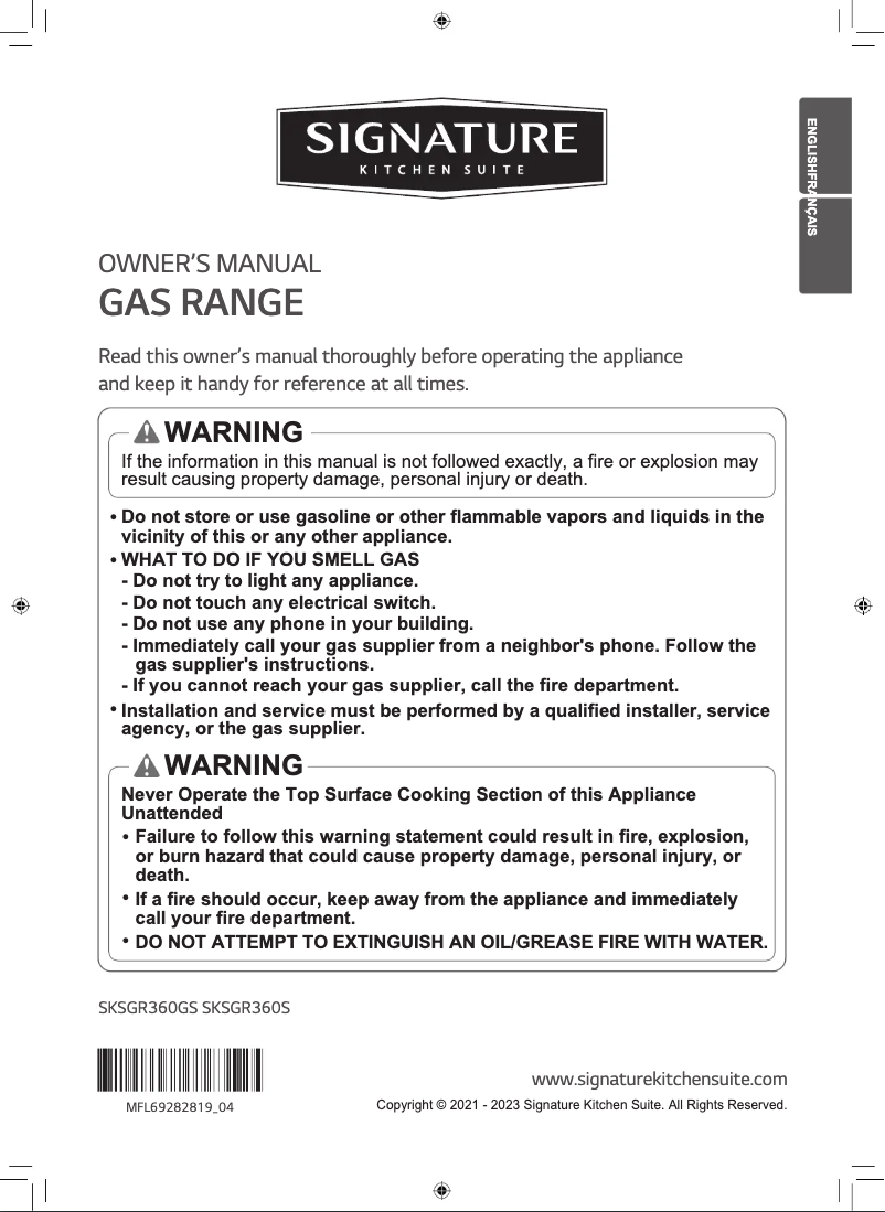 Página 1 del manual Manual de usuario Signature SKSGR360GS