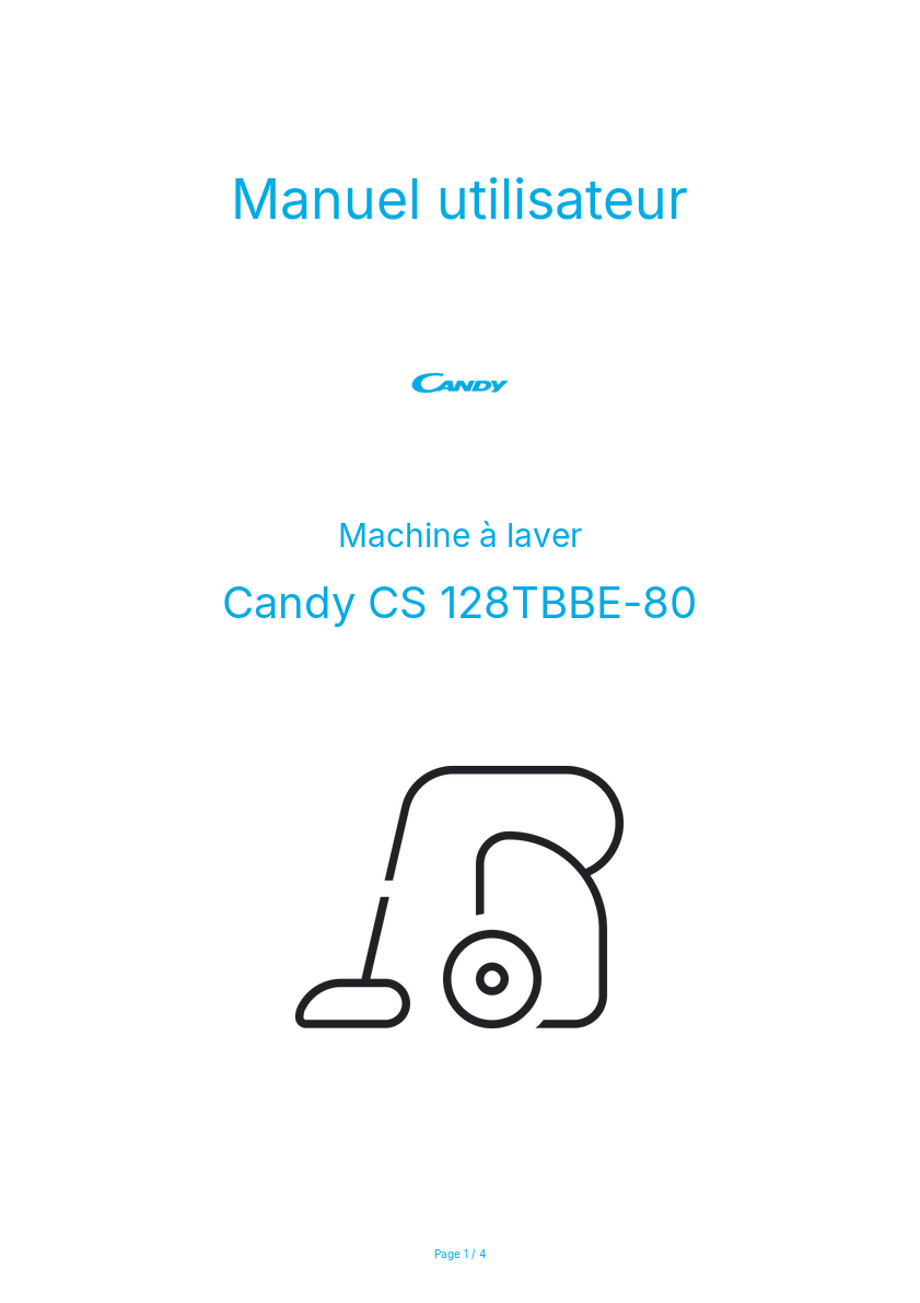 Image de la première page du manuel de l'appareil CS 128TBBE-80