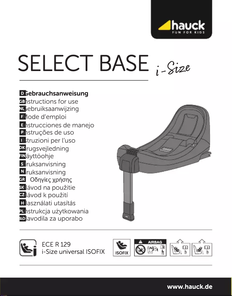 Image de la première page du manuel de l'appareil Select Base