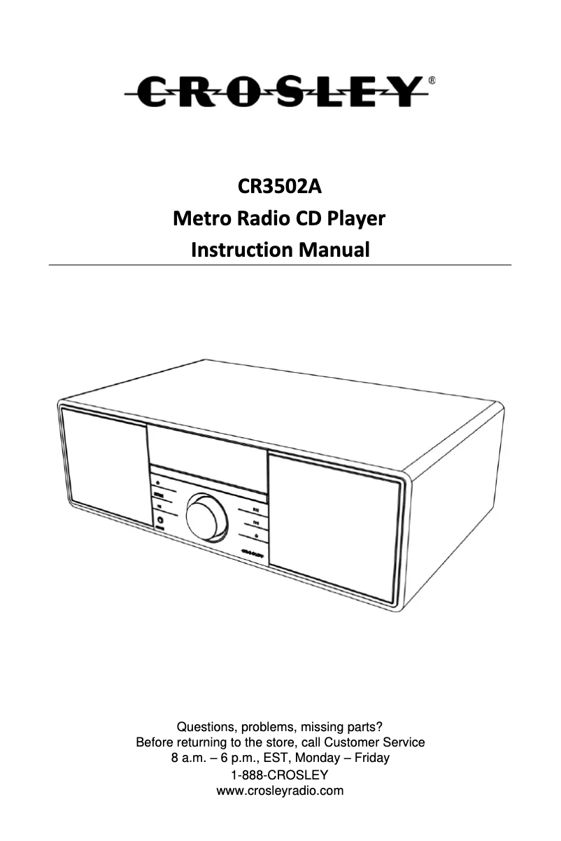 Page 1 de la notice Manuel utilisateur Crosley CR3502A