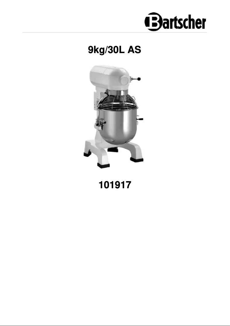Page n°1 - Manuel utilisateur Bartscher 101917
