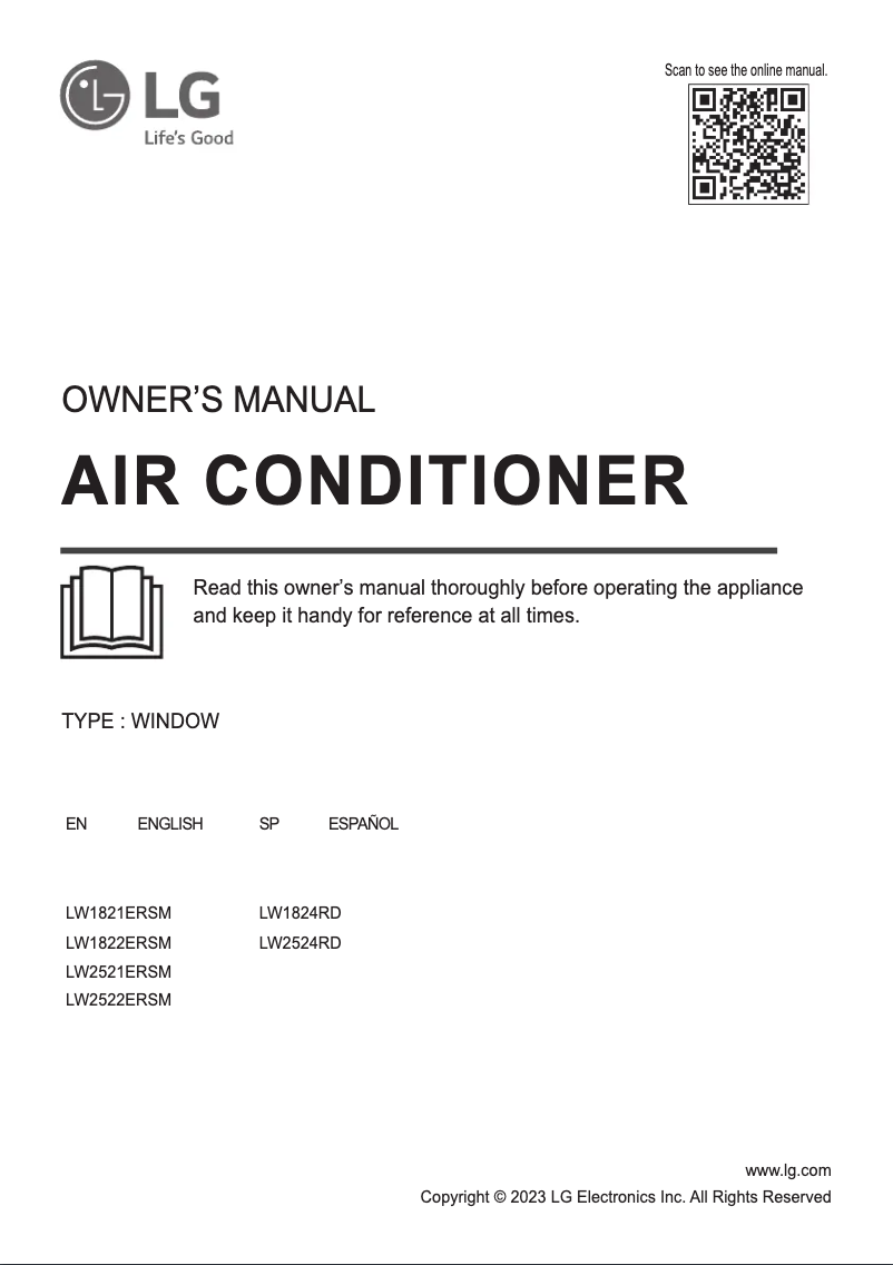 Page 1 of the manual User Manual LG LW1824RD