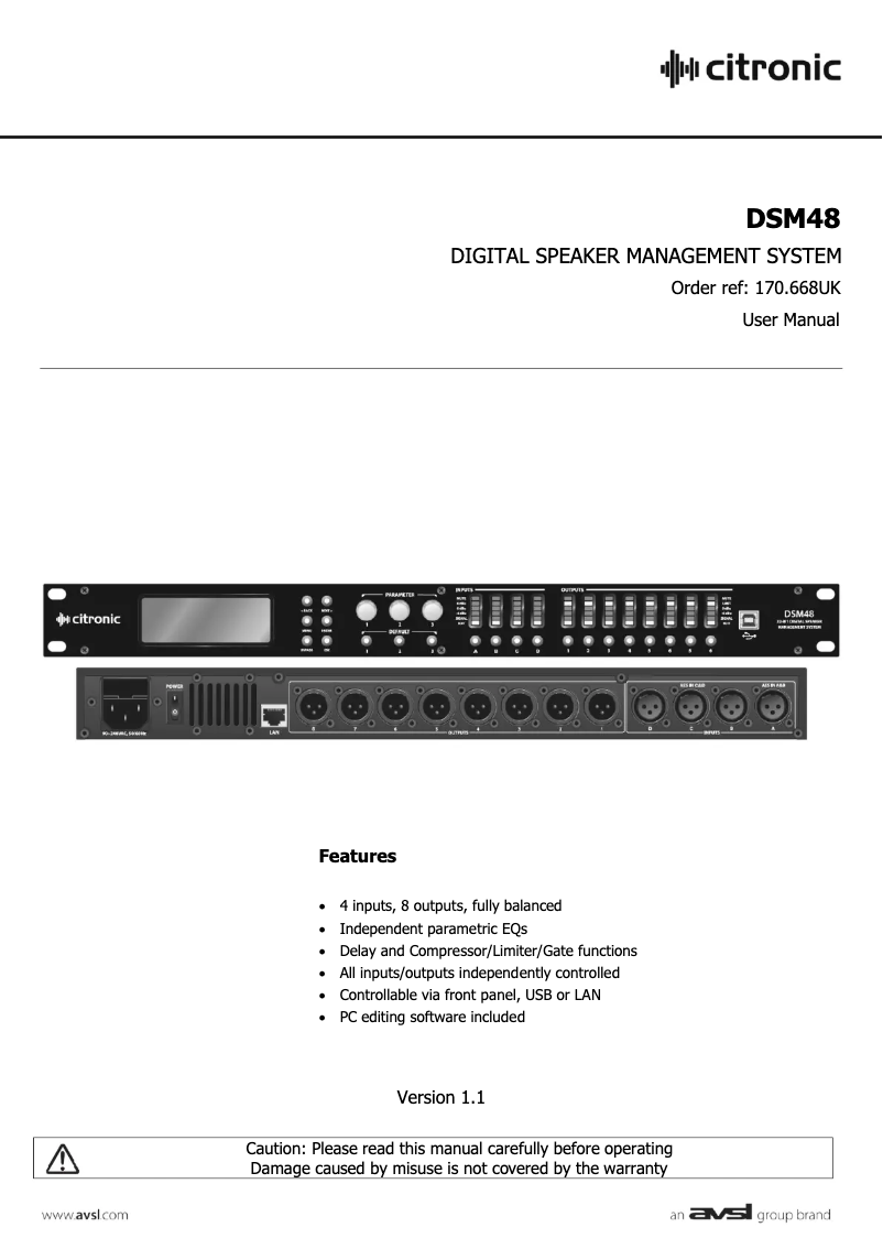 Image de la première page du manuel de l'appareil DSM48