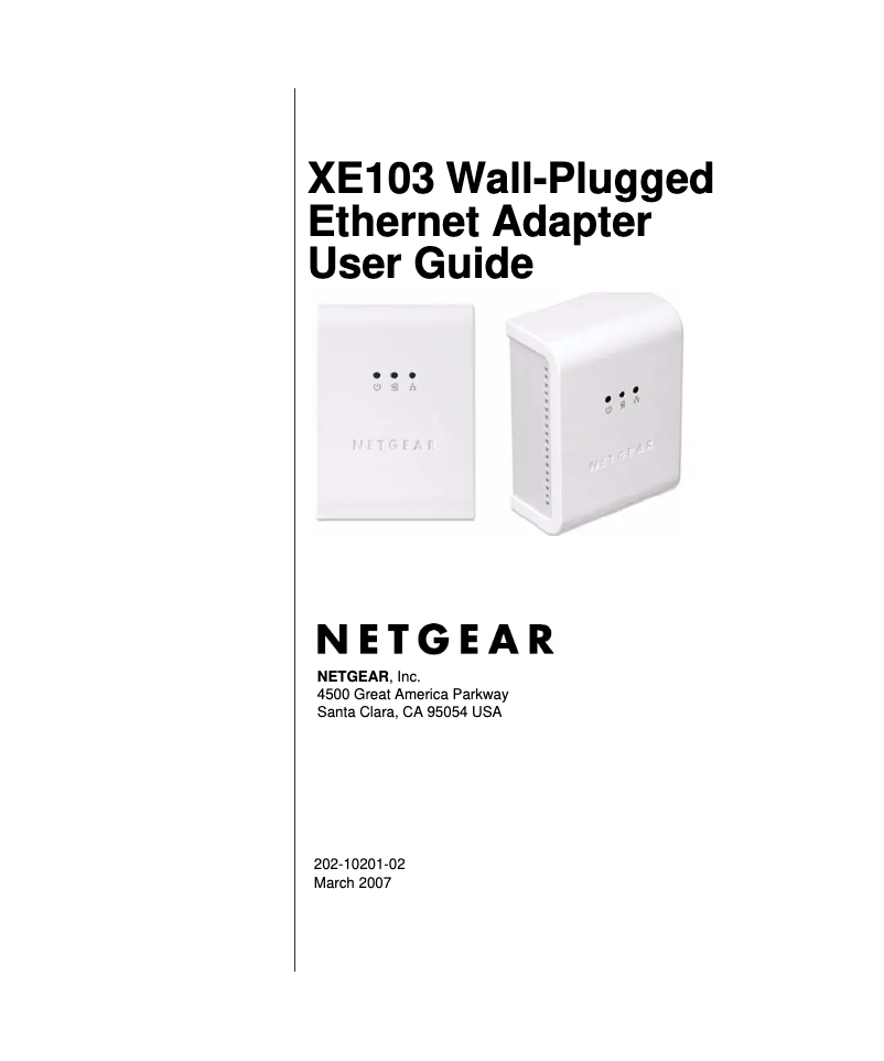 Page 1 de la notice Manuel utilisateur Netgear XE103