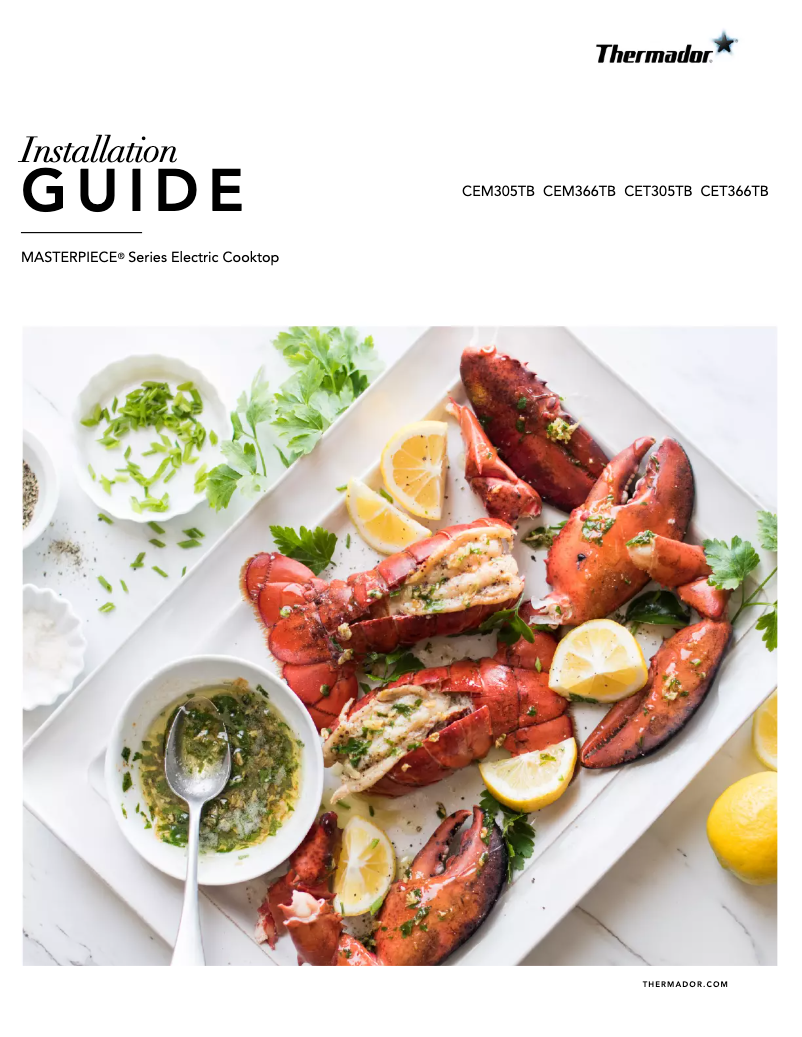 Page 1 de la notice Guide d'installation Thermador Masterpiece CEM305TB
