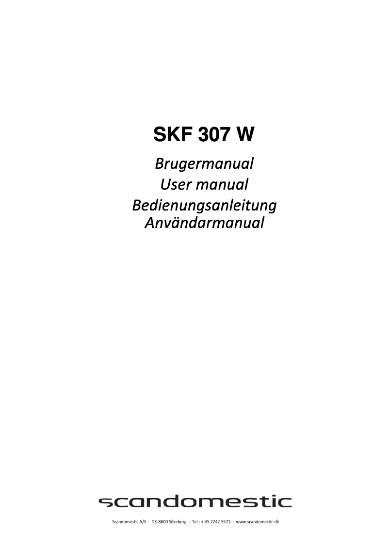 Image de la première page du manuel de l'appareil SKF 307 W