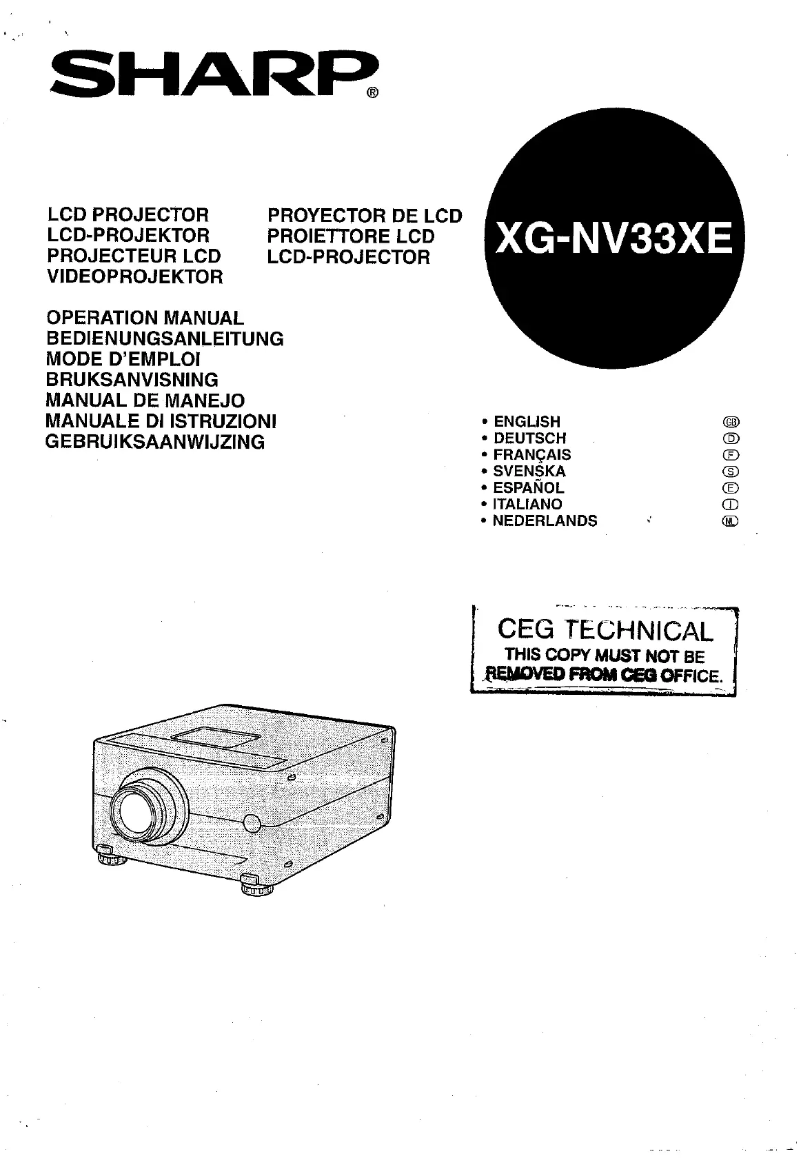 Image de la première page du manuel de l'appareil XG-NV33XE