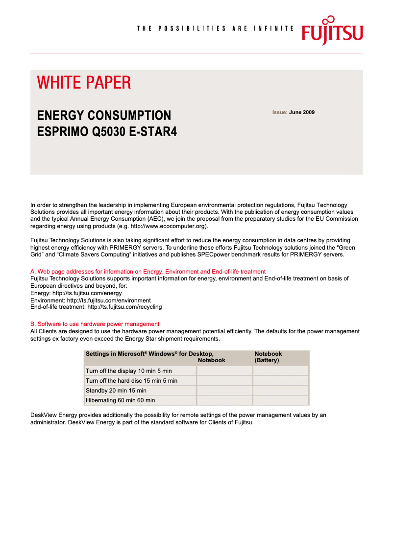 Page 1 de la notice Manuel utilisateur Fujitsu ESPRIMO Q5030