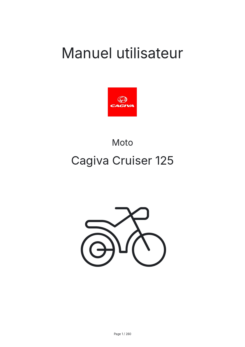 Image de la première page du manuel de l'appareil Cruiser 125