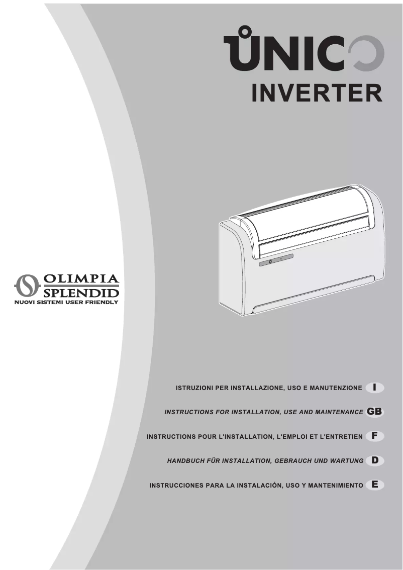 Página 1 del manual Manual de usuario Olimpia Splendid Unico Inverter 12 SF