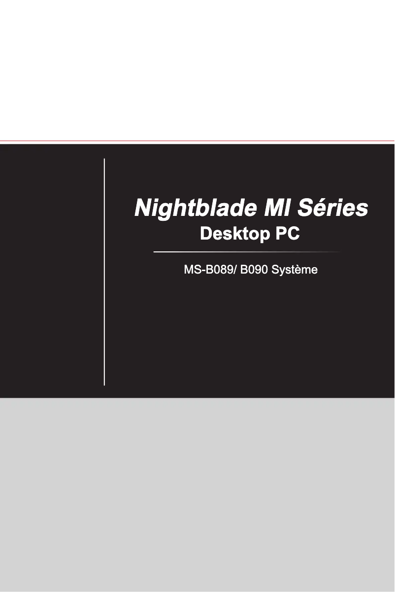 Page 1 de la notice Manuel utilisateur MSI Nightblade MI2C038 PC