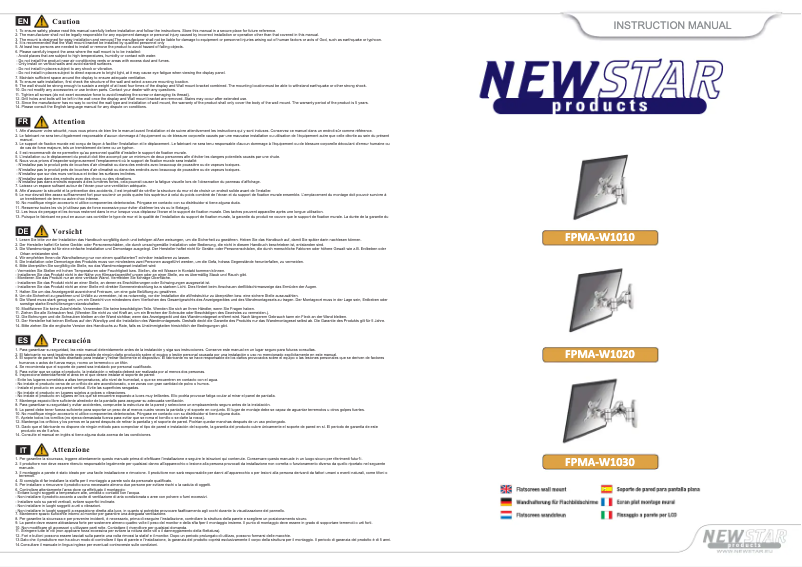 Page n°1 - Manuel utilisateur Newstar FPMA-W1030