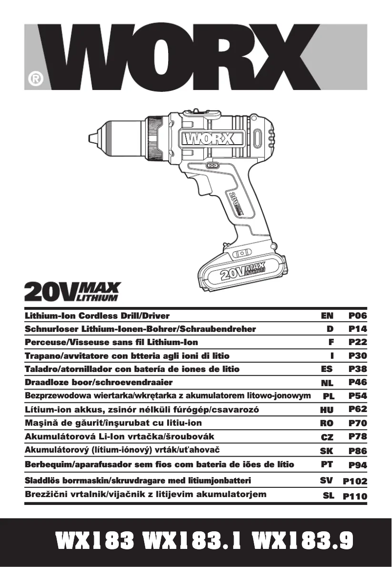 Page n°1 - Manuel utilisateur Worx WX183.9