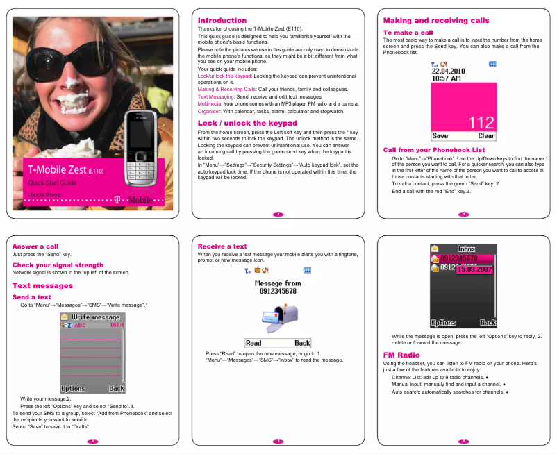 Image de la première page du manuel de l'appareil Zest