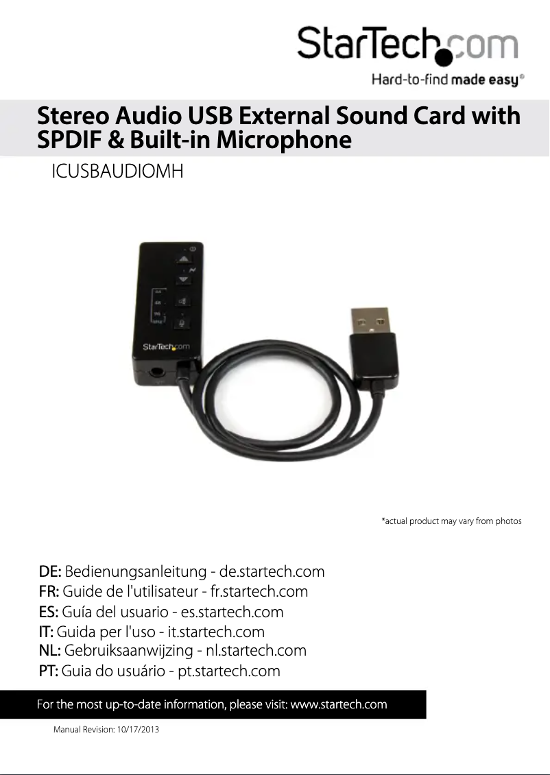Página 1 del manual Manual de usuario StarTech.com ICUSBAUDIOMH
