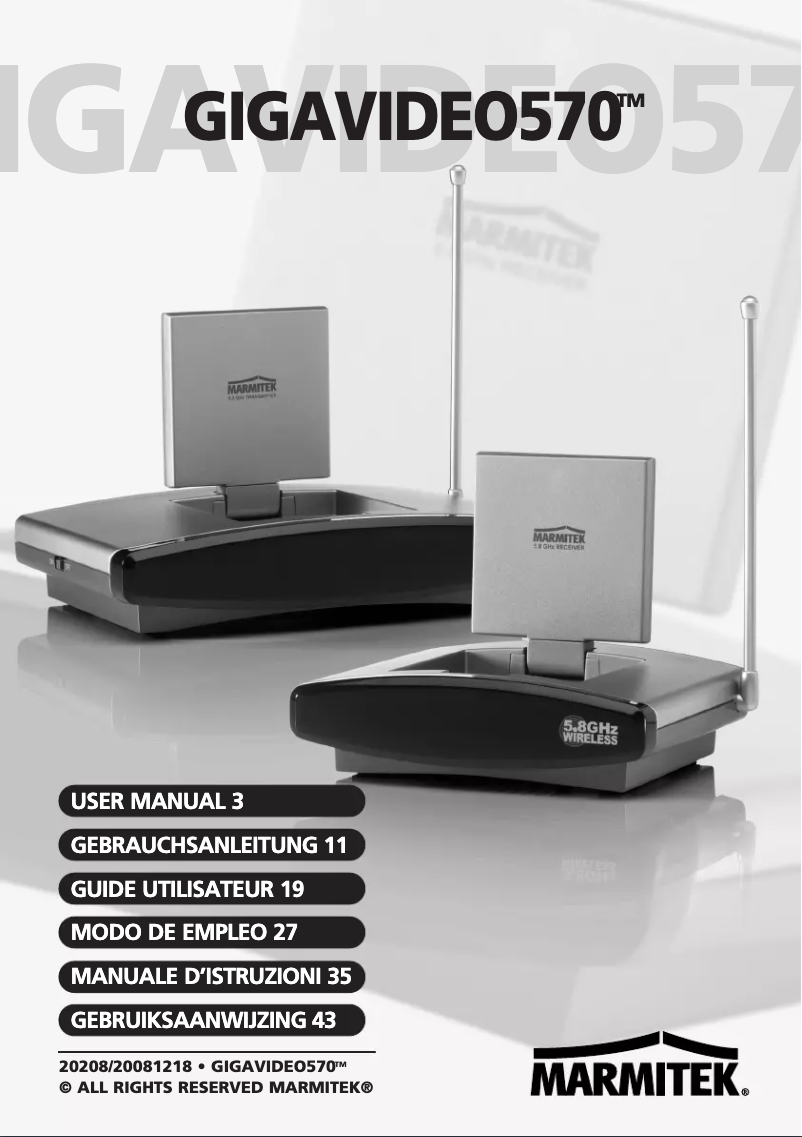 Page 1 de la notice Manuel utilisateur Marmitek GigaVideo 570
