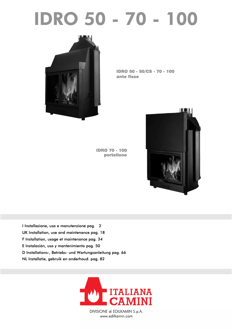 Image de la première page du manuel de l'appareil IDRO 50