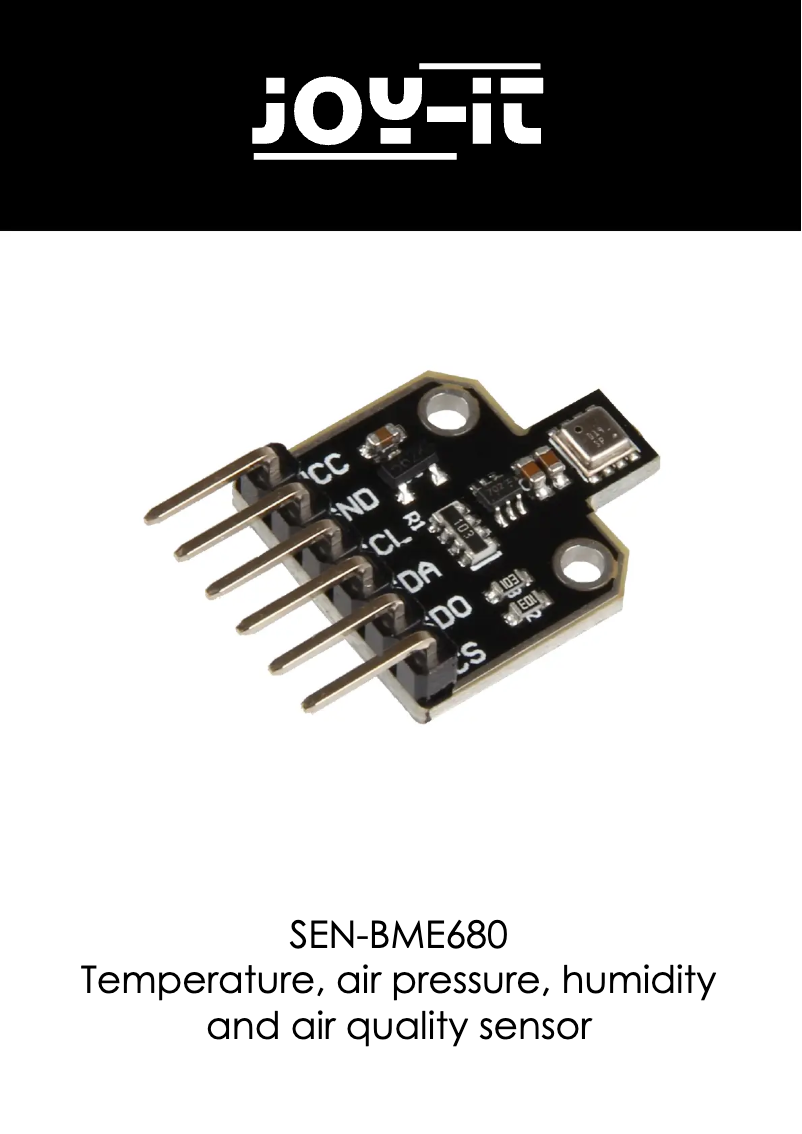 Image de la première page du manuel de l'appareil SEN-BME680
