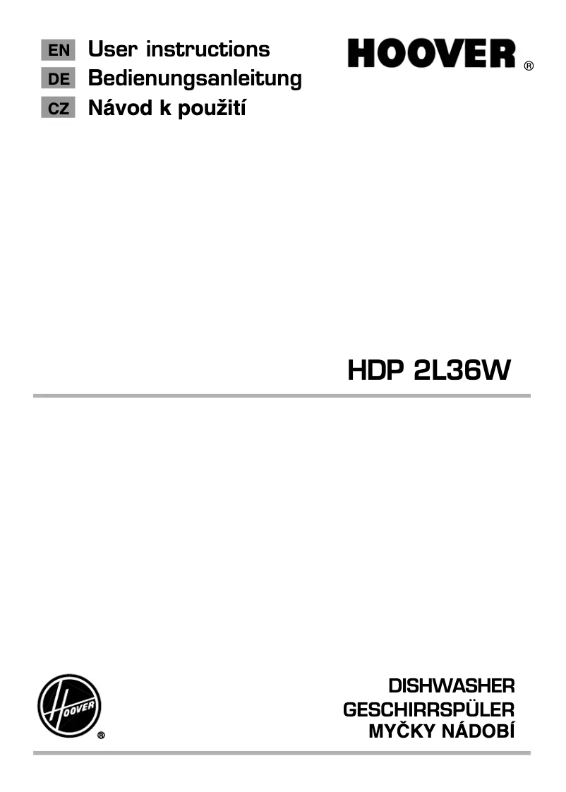 Page n°1 - Manuel utilisateur Hoover HDP 2L36W