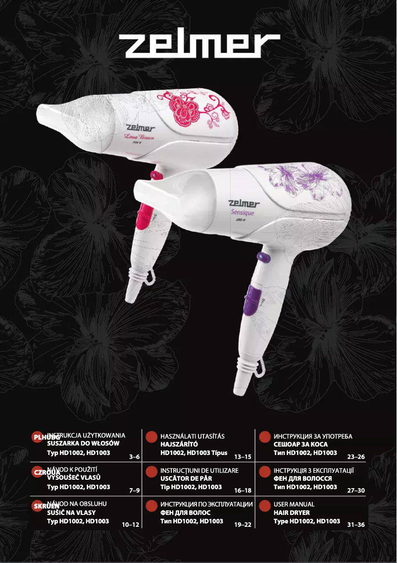 Page n°1 - Manuel utilisateur Zelmer HD1002