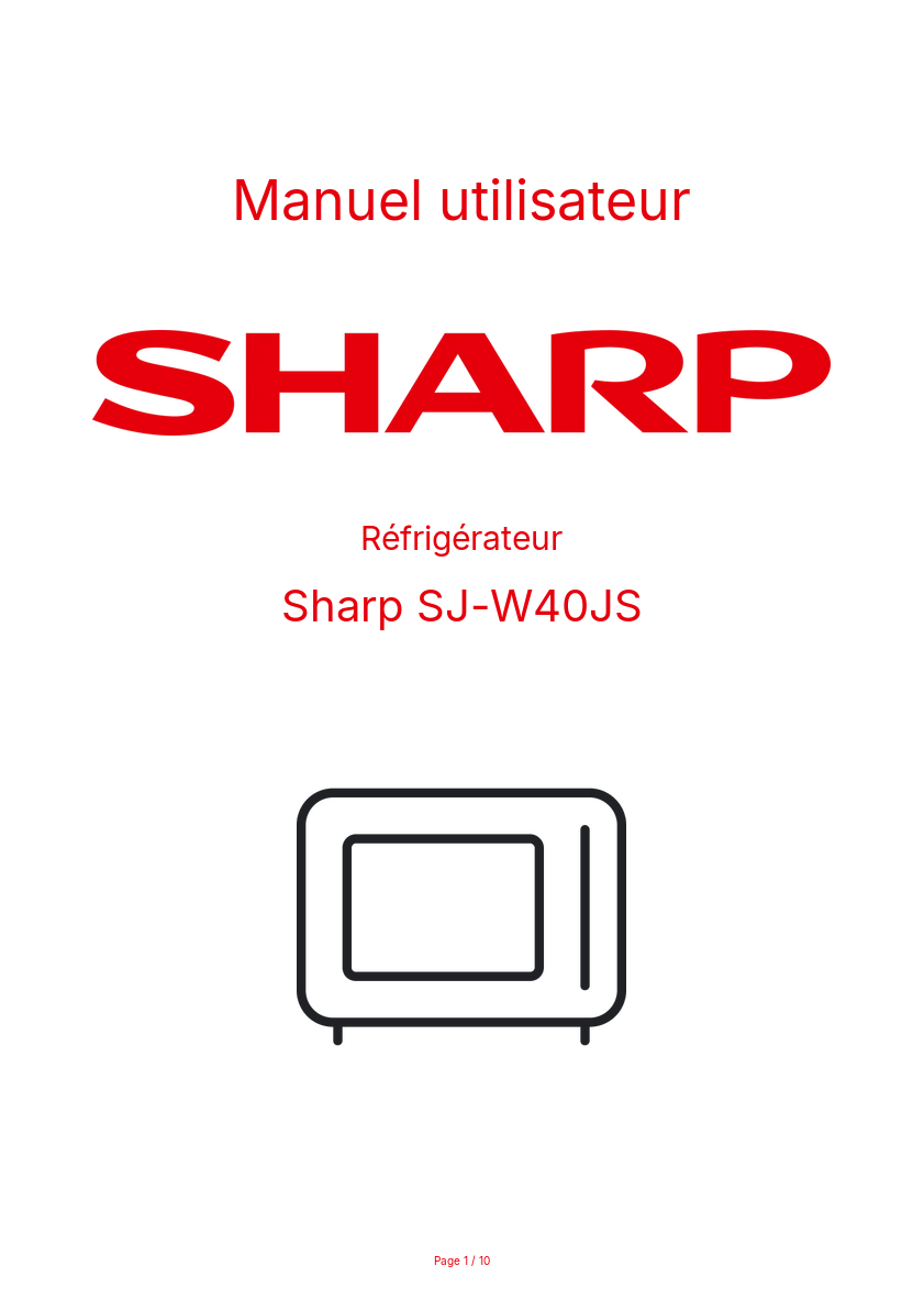 Image de la première page du manuel de l'appareil SJ-W40JS