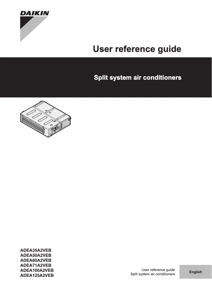 Page 1 de la notice Manuel utilisateur Daikin ADEA60A2VEB