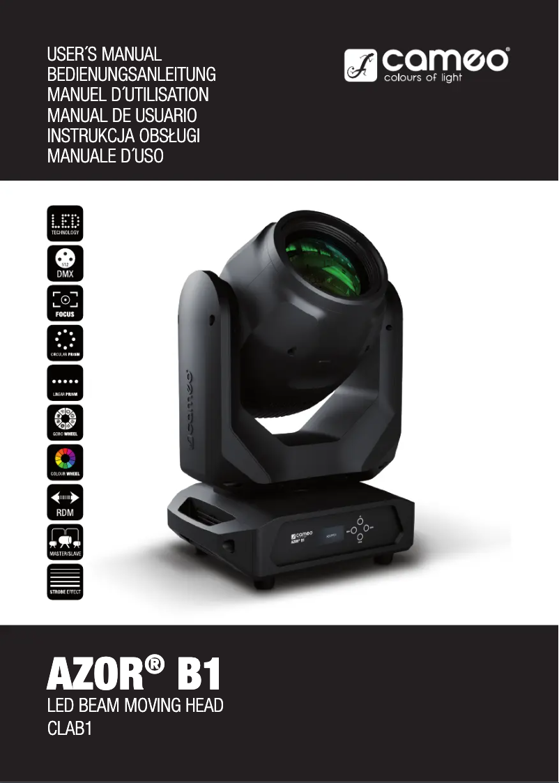 Page 1 de la notice Manuel utilisateur Cameo AZOR B1