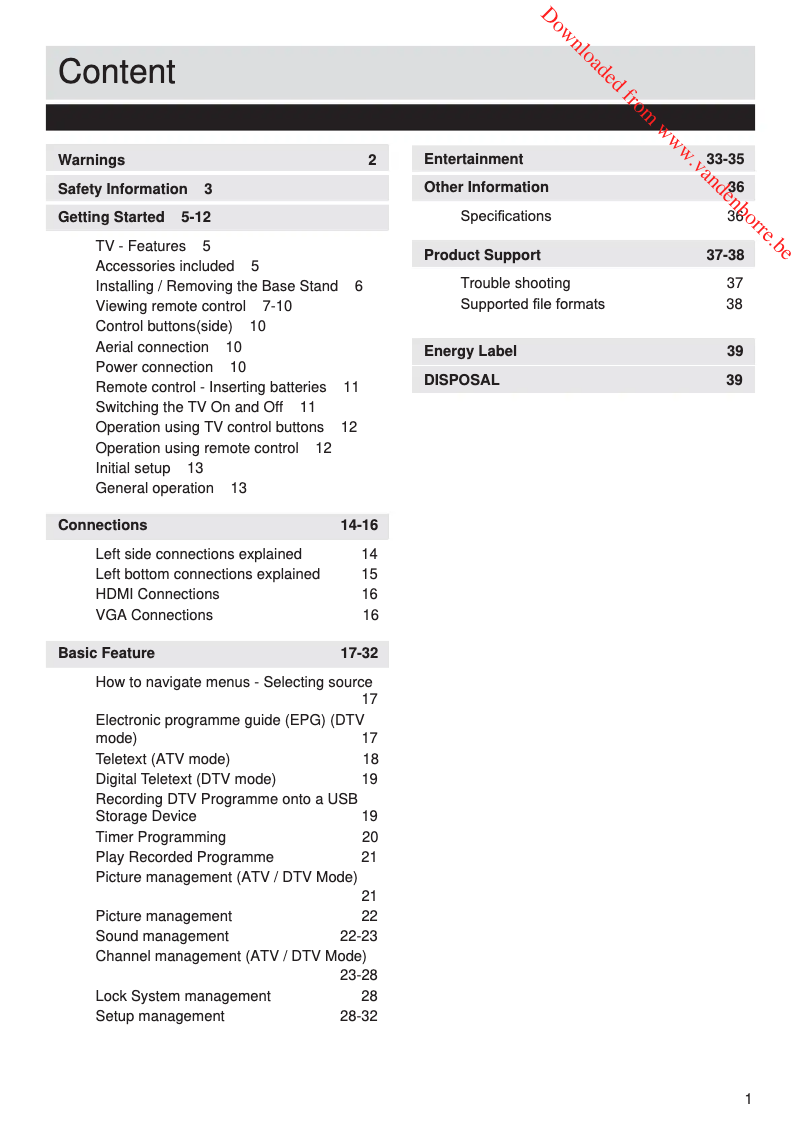 Page 1 de la notice Manuel utilisateur JVC LT-28HA82U