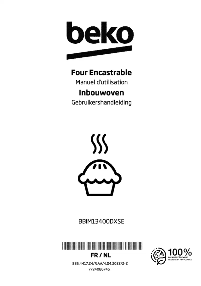 Page 1 de la notice Manuel utilisateur Beko BBIM13400DXSE